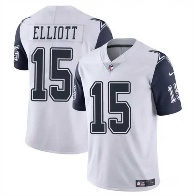 Men & Women & Youth Dallas Cowboys #15 Ezekiel Elliott White Color Rush Limited Stitched Jersey